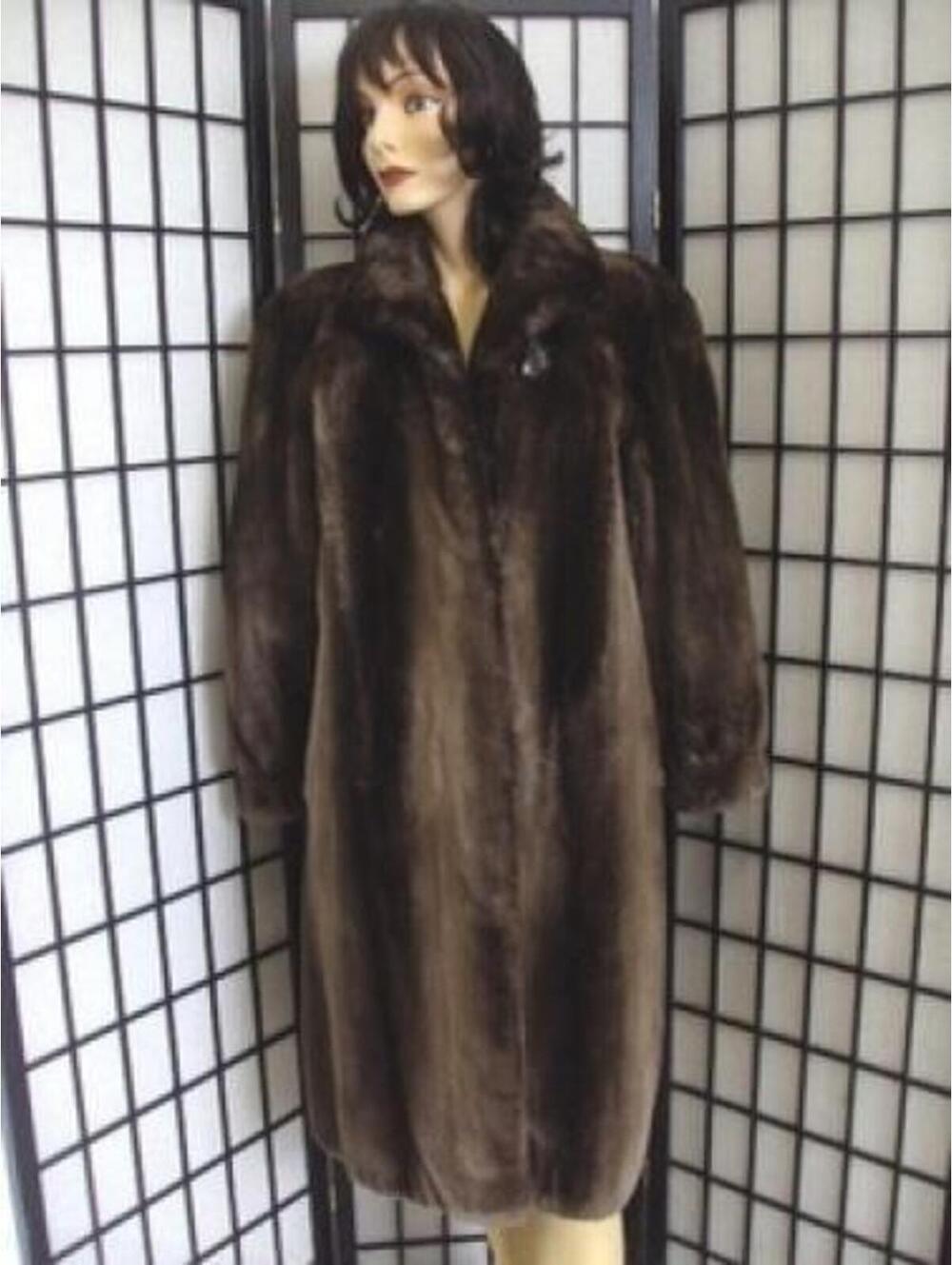 ! EXCELLENT SHEARED BEAVER FUR COAT JACKET WOMEN WOMAN SIZE 6 SMALL